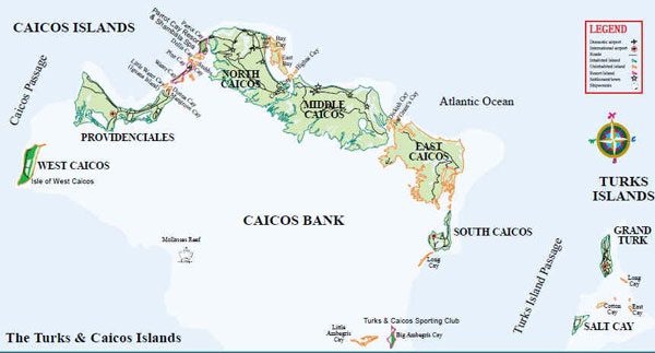 Turks and Caicos map